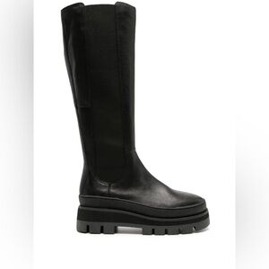 Clarks Orianna 2 Hi Black Leather Knee High Lug Sole Chunky Platform Boot